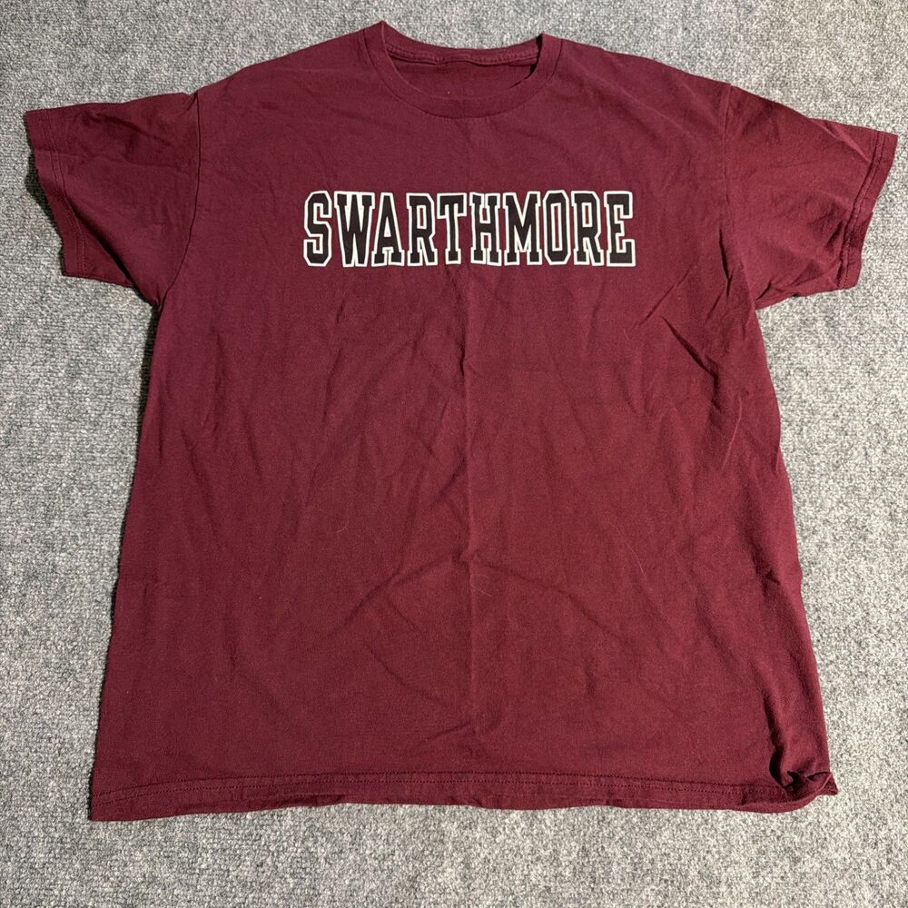 Swarthmore College T-Shirt Mens Size Large Red Short Sleeve Pullover Casual